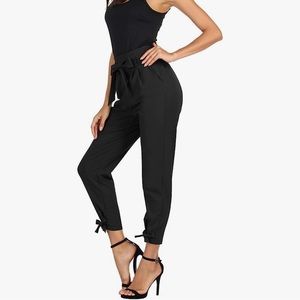 Grace Karin High Waist Black Pencil Pants with Bow-Knot Pockets for Work